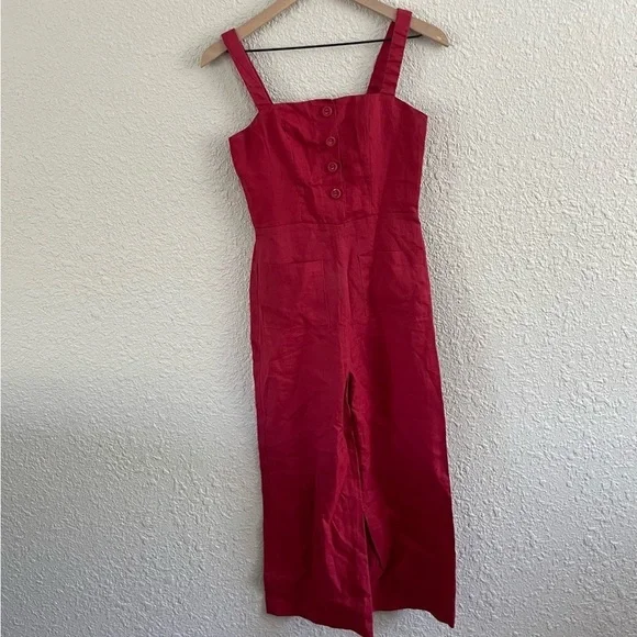 STAUD Bay Cropped Red Jumpsuit - Picture 15 of 15